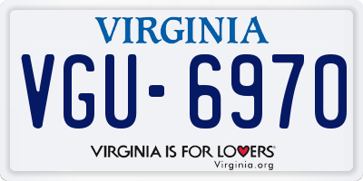 VA license plate VGU6970