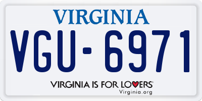 VA license plate VGU6971