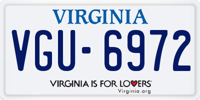 VA license plate VGU6972