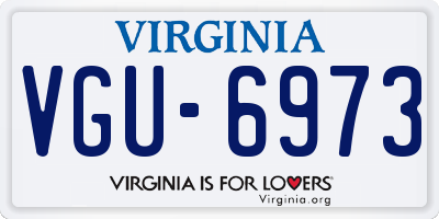 VA license plate VGU6973