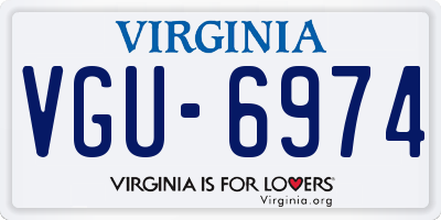 VA license plate VGU6974