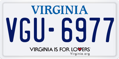 VA license plate VGU6977