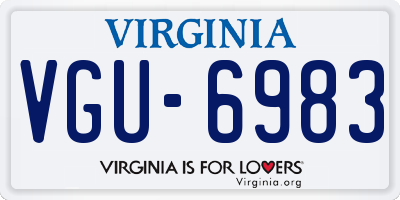 VA license plate VGU6983
