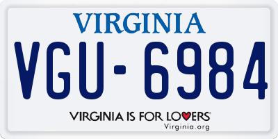 VA license plate VGU6984