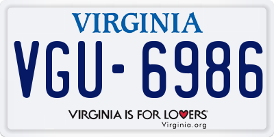VA license plate VGU6986