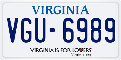VA license plate VGU6989