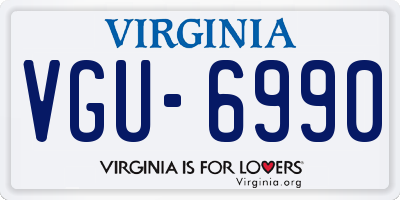 VA license plate VGU6990