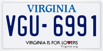 VA license plate VGU6991