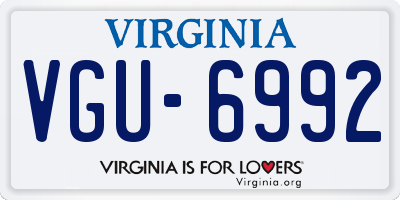 VA license plate VGU6992