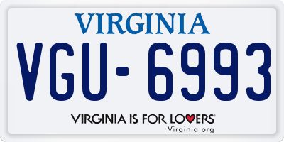 VA license plate VGU6993