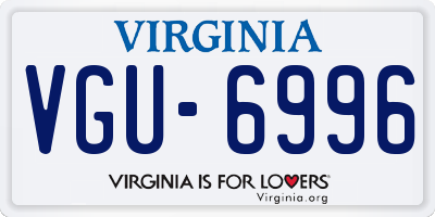 VA license plate VGU6996