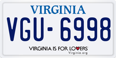 VA license plate VGU6998
