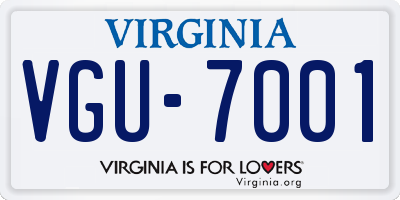 VA license plate VGU7001