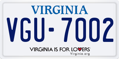 VA license plate VGU7002