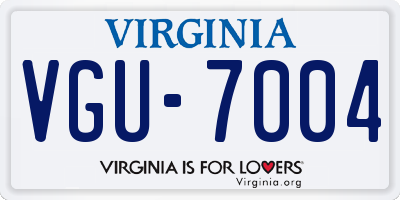 VA license plate VGU7004