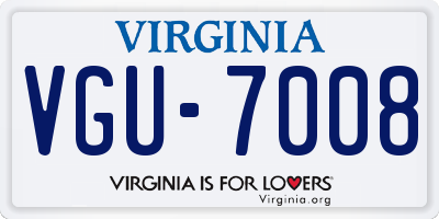 VA license plate VGU7008