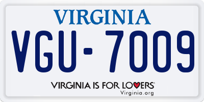 VA license plate VGU7009