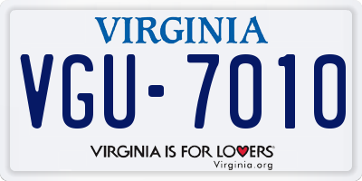 VA license plate VGU7010