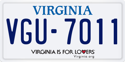 VA license plate VGU7011