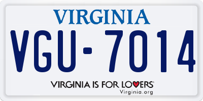 VA license plate VGU7014
