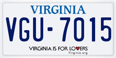 VA license plate VGU7015