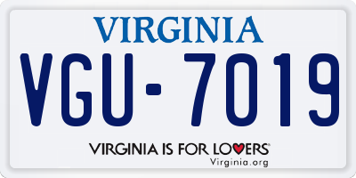 VA license plate VGU7019