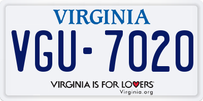 VA license plate VGU7020