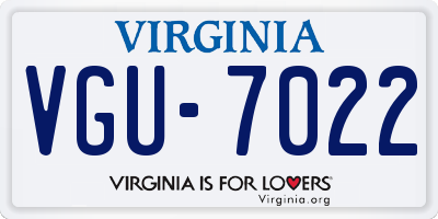 VA license plate VGU7022