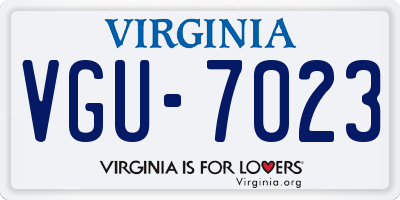 VA license plate VGU7023