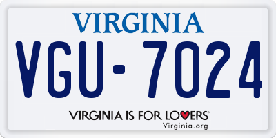 VA license plate VGU7024