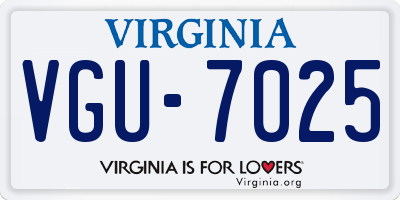 VA license plate VGU7025