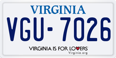 VA license plate VGU7026