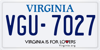 VA license plate VGU7027
