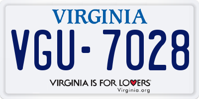 VA license plate VGU7028