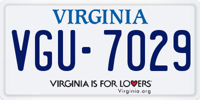 VA license plate VGU7029