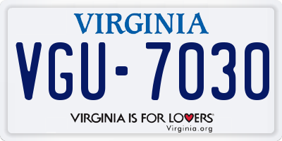 VA license plate VGU7030