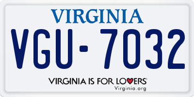 VA license plate VGU7032