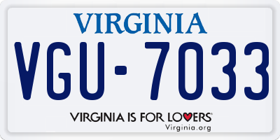 VA license plate VGU7033