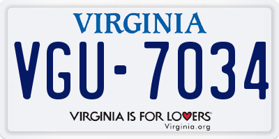 VA license plate VGU7034