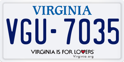 VA license plate VGU7035