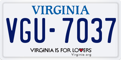 VA license plate VGU7037