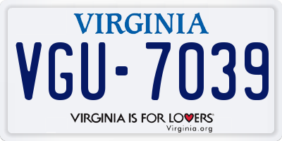 VA license plate VGU7039
