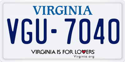 VA license plate VGU7040