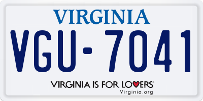 VA license plate VGU7041