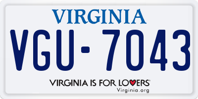 VA license plate VGU7043