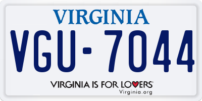 VA license plate VGU7044