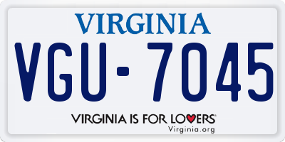 VA license plate VGU7045