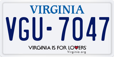 VA license plate VGU7047
