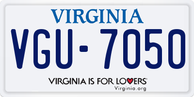 VA license plate VGU7050