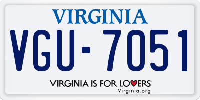 VA license plate VGU7051